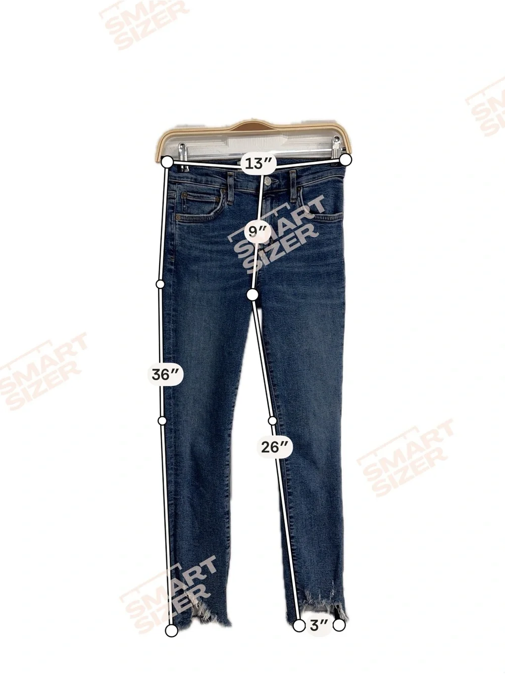 AGOLDE High Rise Skinny Jeans Raw Hem Medium Wash Stretch Denim Size 26